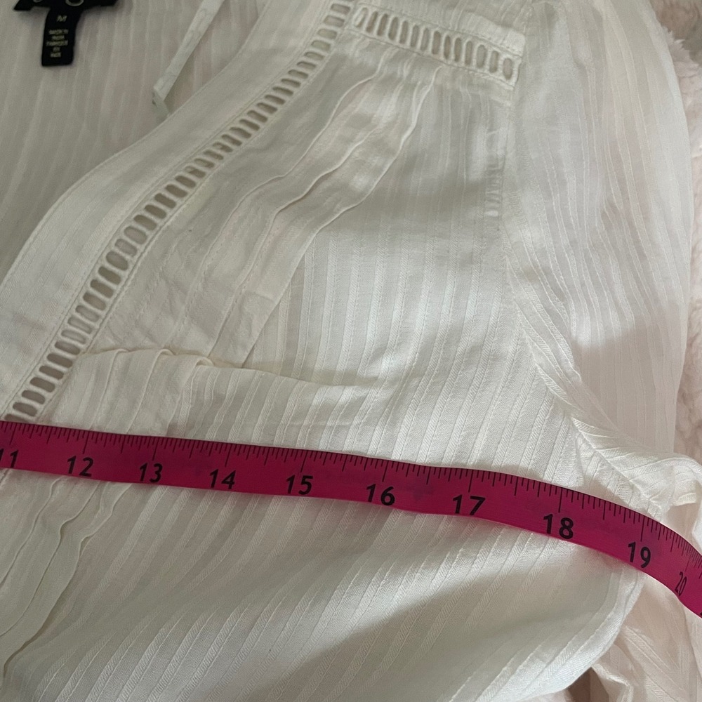 Jessica Simpson Boho Peasant Top V-Neck Long Sleeve‎ cream Blouse Lightweight - Picture 12 of 16
